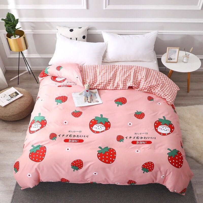 Bộ Chăn Ga Gối Poly Nhập 4 món[1m6x2m và 1m8x2m], mẫu mèo béo