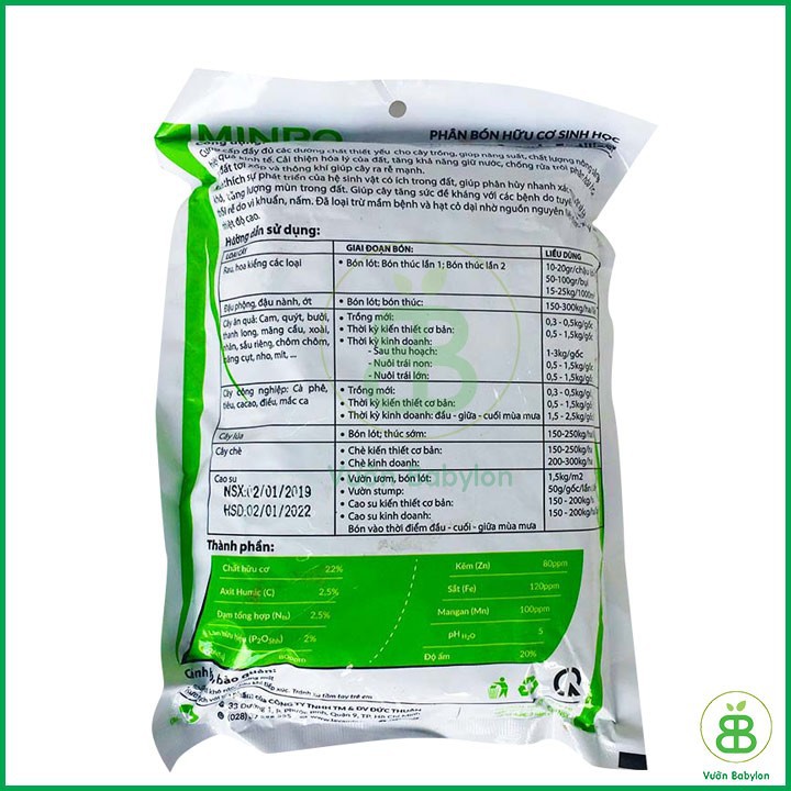 Phân Hữu Cơ Sinh Học Minro
