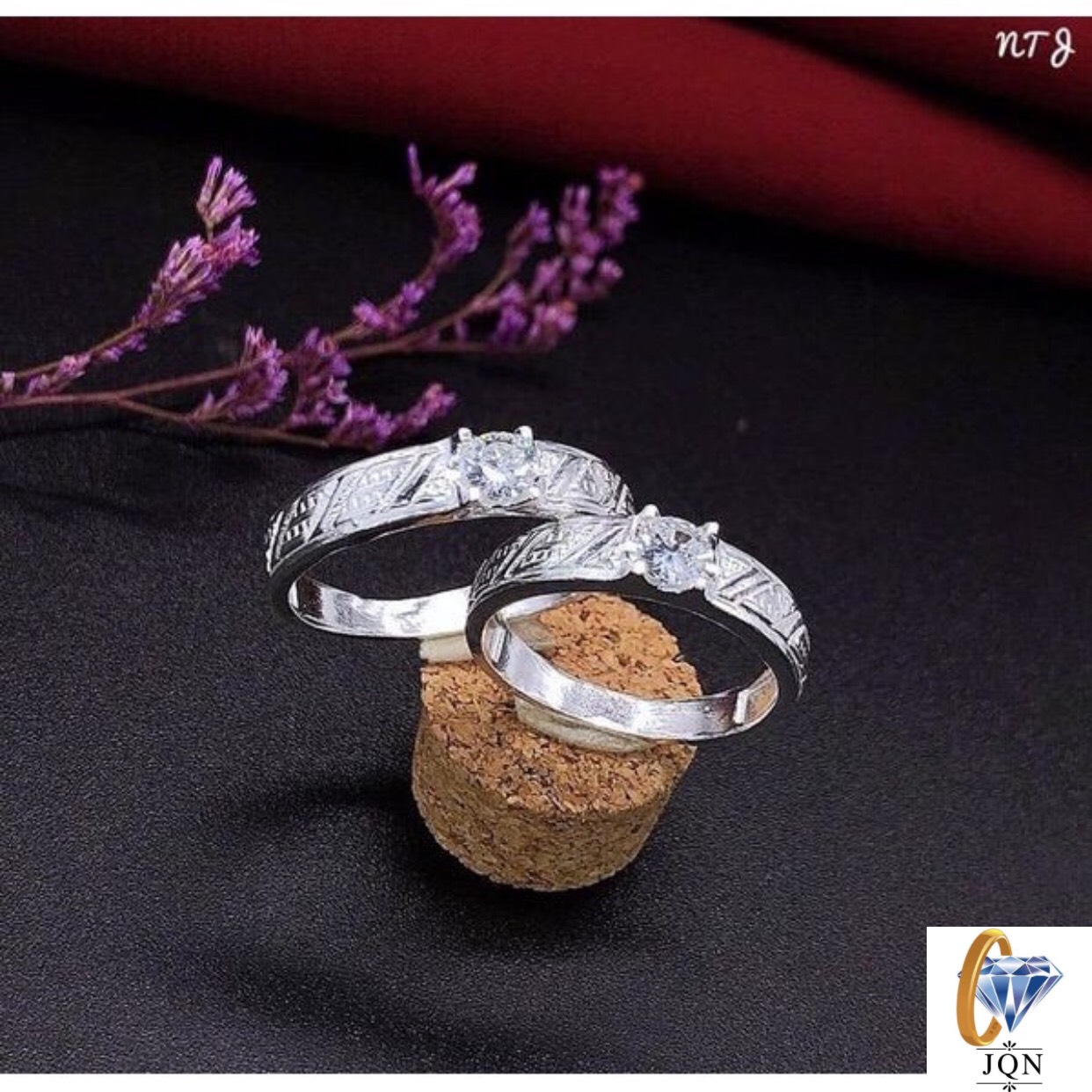 Nhẫn Đôi Bạc Thật Nhẫn Cặp JQN Chất Liệu Bạc Ta D10
