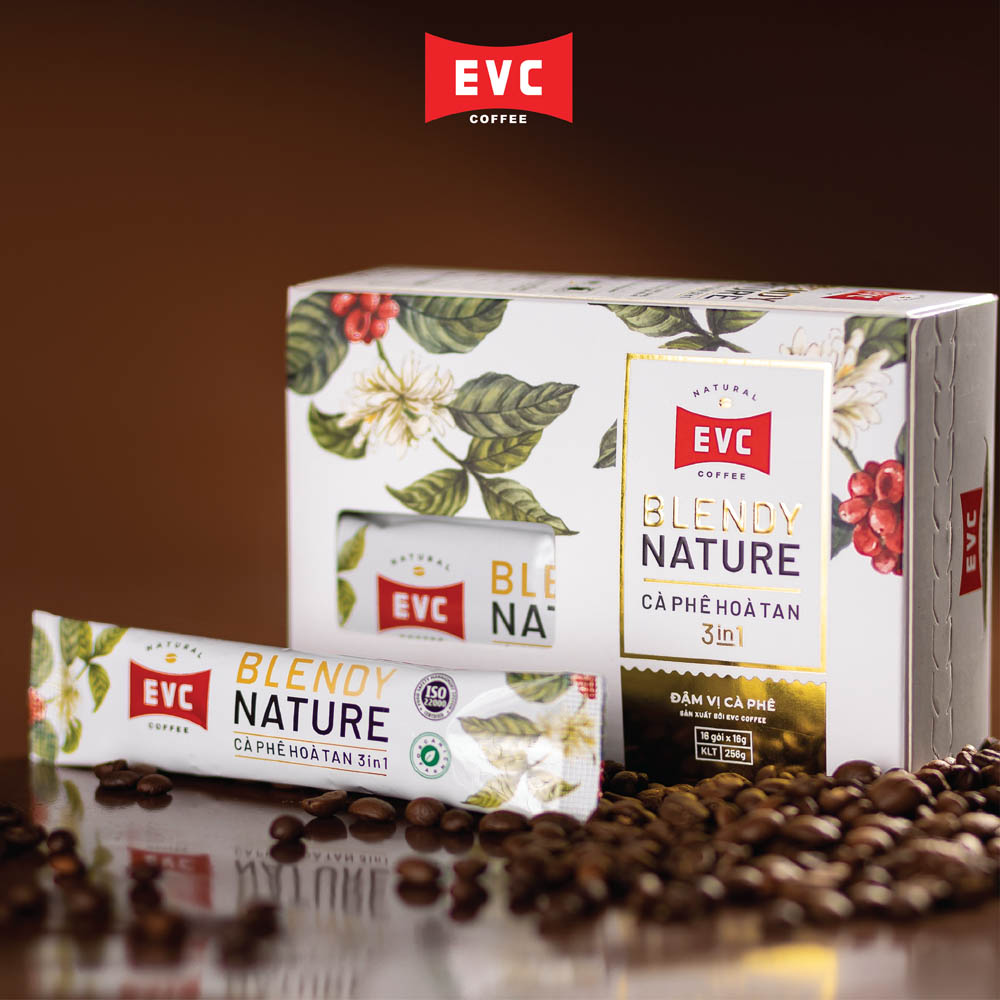 Cà phê hòa tan 3in1 - EVC Blendy Nature - Gấp đôi vị cà phê (16 gói x 16 gram)