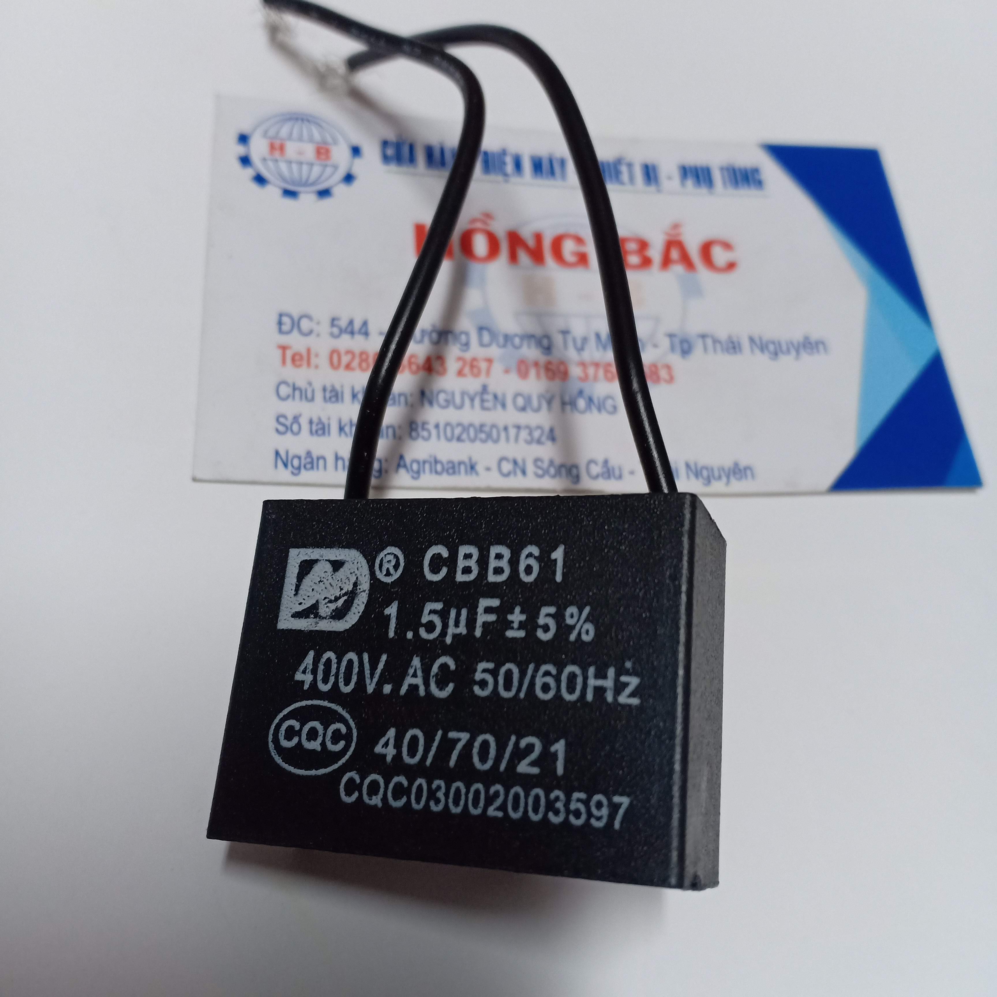 01 Tu điện 1.5 MF 400VAC - Tụ quạt điện