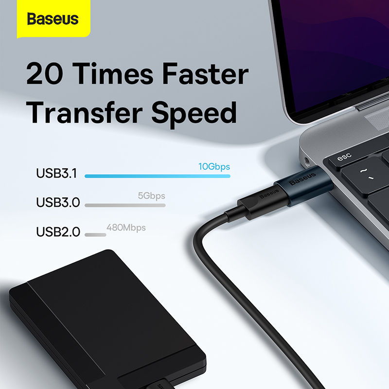 [USB => TYPE C] - Đầu chuyển đổi Baseus từ đầu USB - Type C