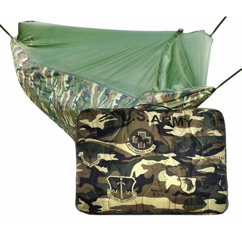 [HCM]Võng mùng rằn ri 3 lớp xếp gọn loại lớn - Võng dù du lịch vải lính xếp gọn cao cấp