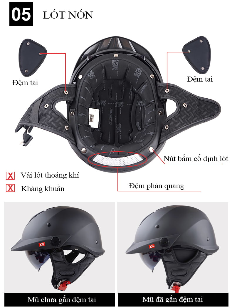 MŨ BẢO HIỂM NỬA ĐẦU LS2 OF590 REBELLION