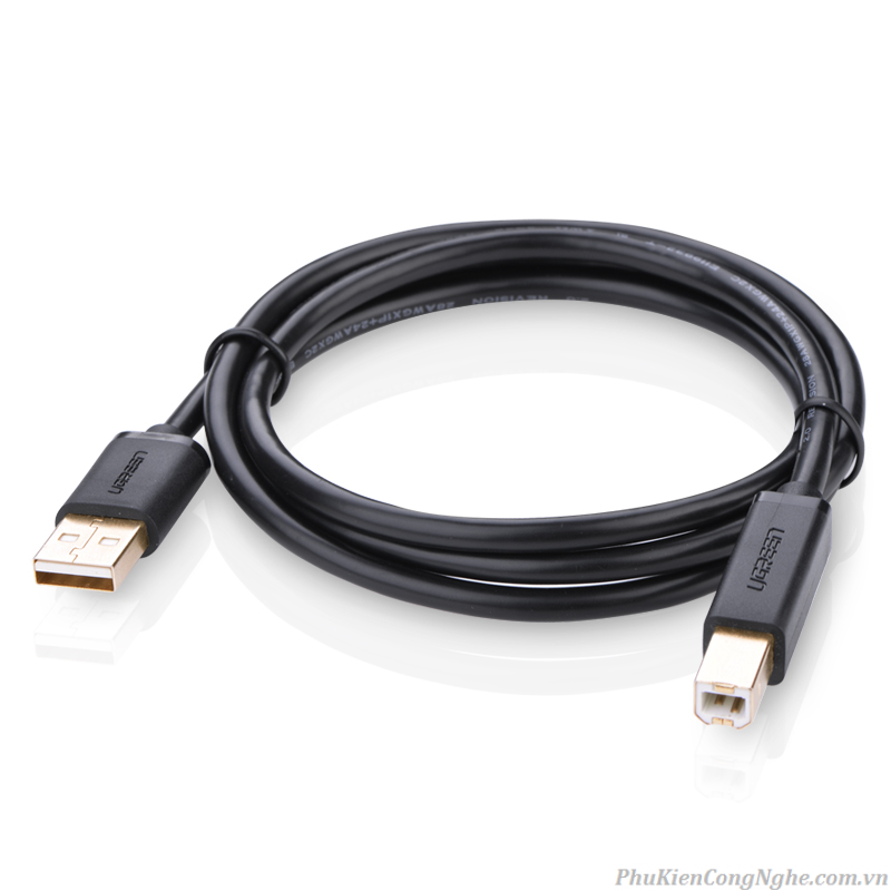 Cáp máy in USB 3m Ugreen UG-10351 đầu cáp-Hàng Chính Hãng