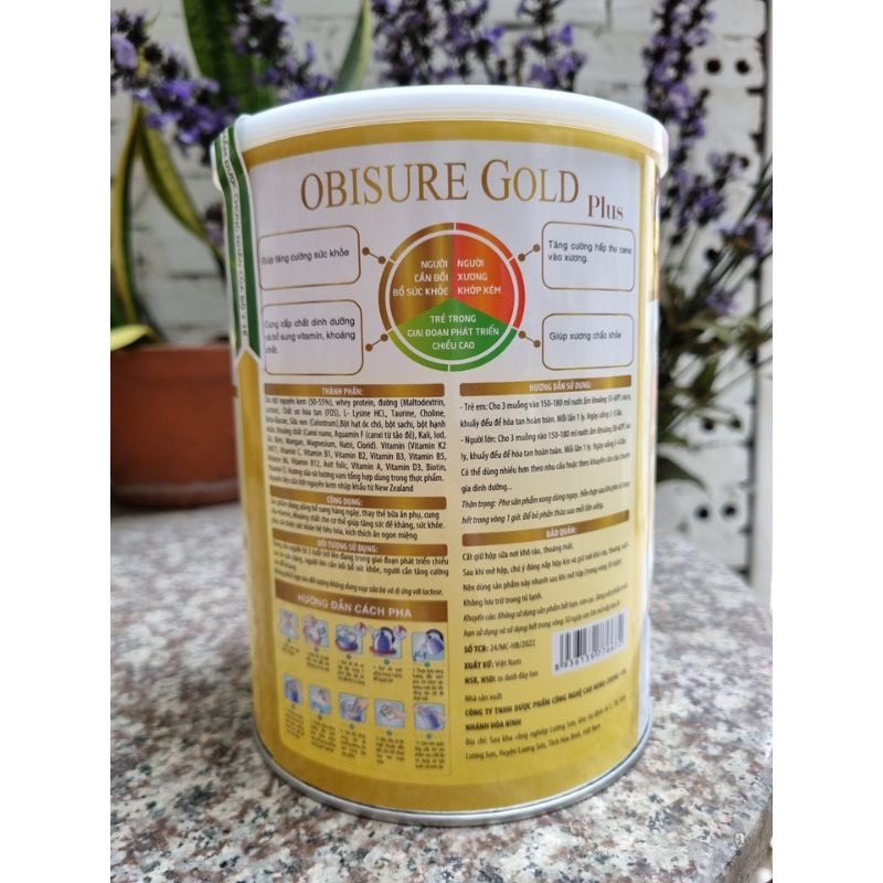 [(Chính Hãng 400g VÀ 900gr)]:Sữa Hạt OBISURE GOLD PLUS