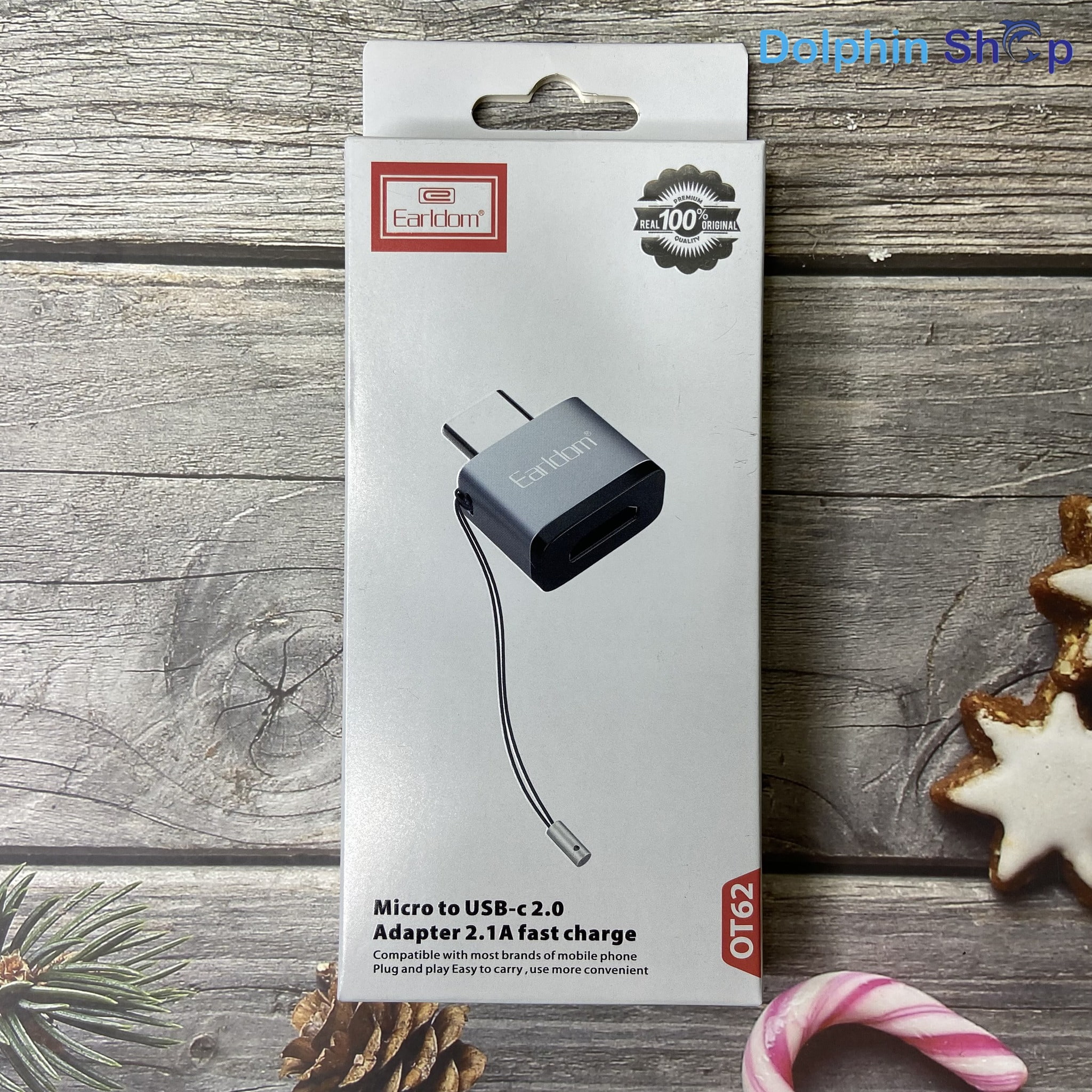 Jack chuyển micro usb sang typec earldom ot62 hỗ trợ sạc, copy dữ liệu