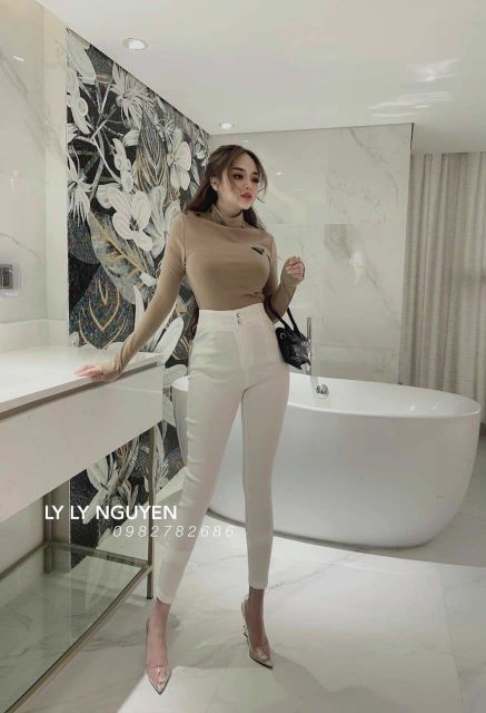 Quần jean giấy 2 cúc