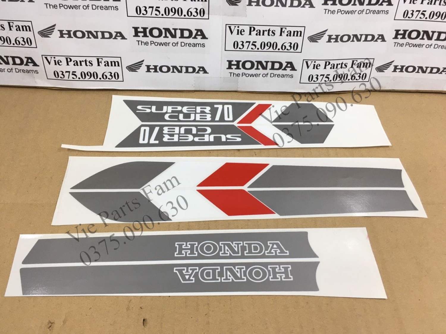 Bộ tem xe máy Honda Custom 50, Custom 70, Custom 90 (Cub 92)
