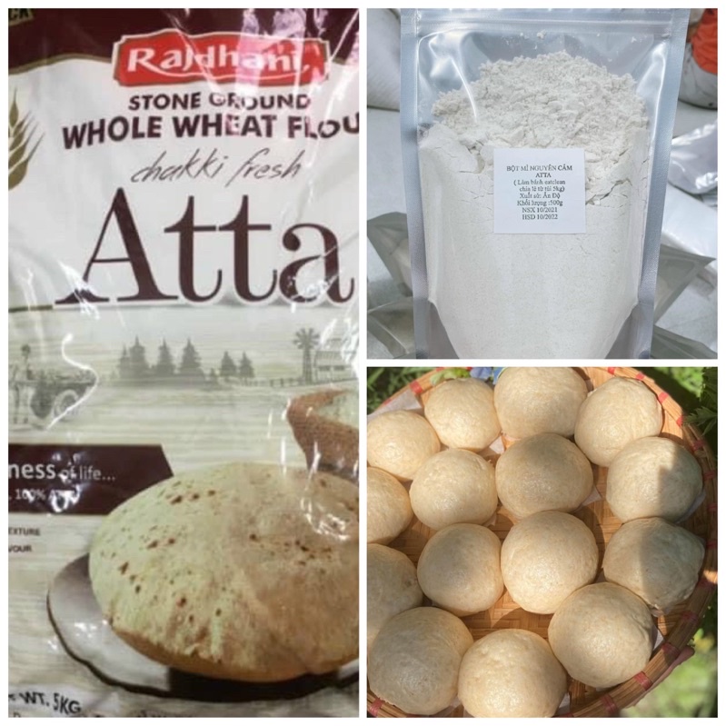 BỘT MÌ NGUYÊN CÁM ATTA 500g ( chiết từ túi lớn 5kg)