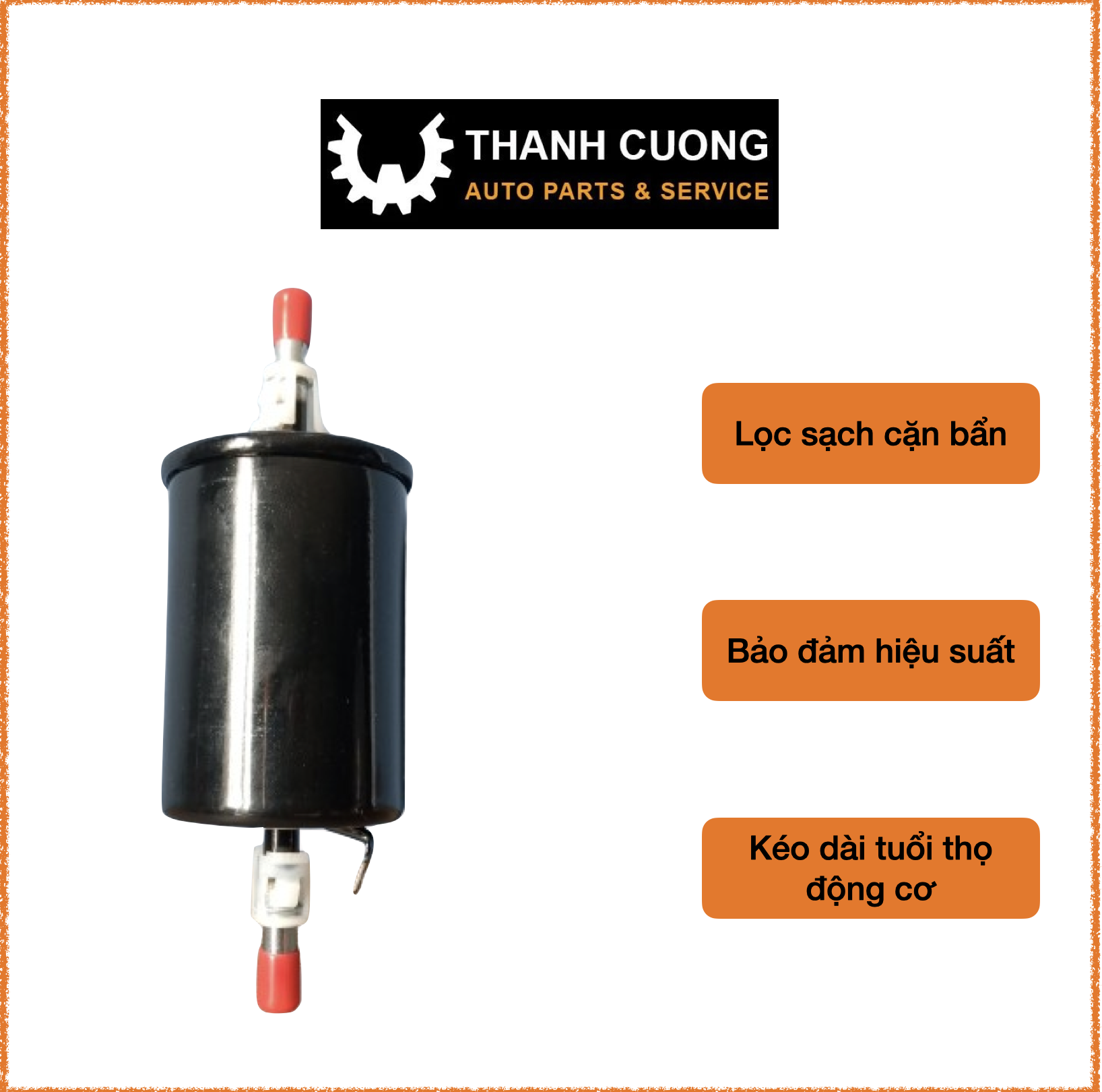 Lọc xăng xe deawoo gentra, aveo, lanos, matiz, nubira, spark...2 đầu ống xăng 8mm,thương hiệu osaka