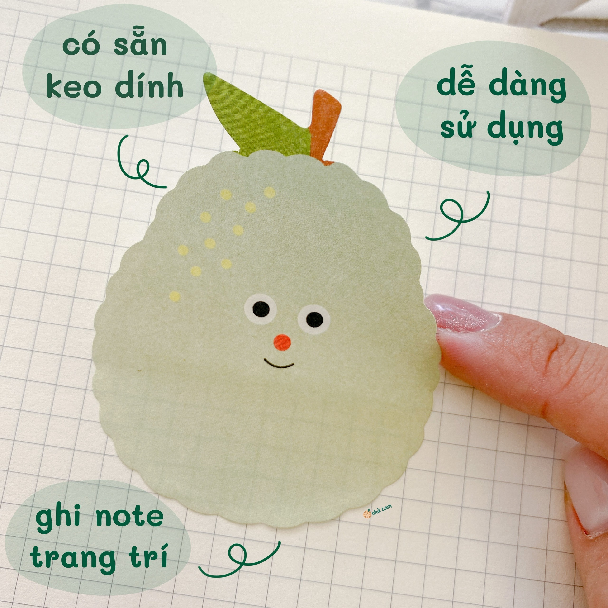 Giấy Note Ghi Chú Hoa Quả Deli Nhà Cam