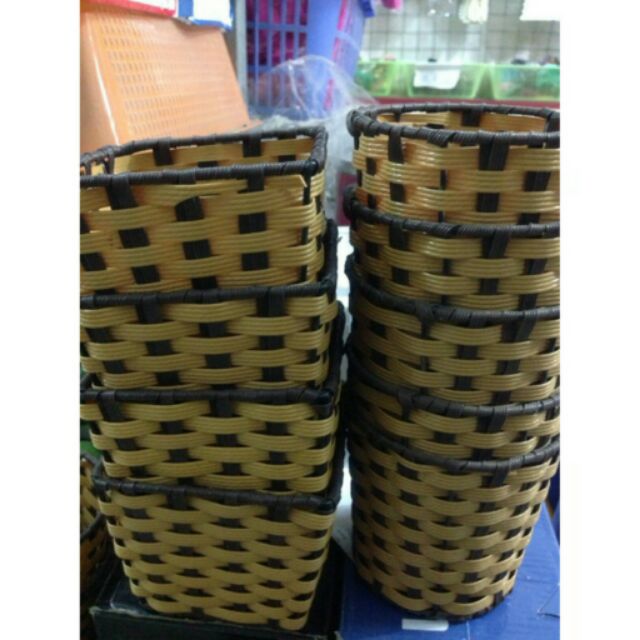 cốc nhựa giả mây vuông - tròn