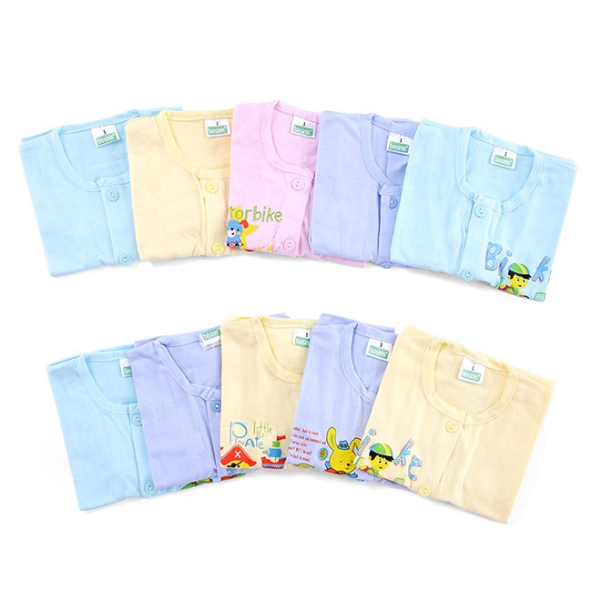 [ TẶNG VÒNG DÂU TẰM] Combo 37 Món Áo Quần Sơ Sinh 100% cotton( 5 áo Màu Nút Giữa + 10 tã dán + 10 cặp bao tay + 10 cặp bao chân + 2 nón)