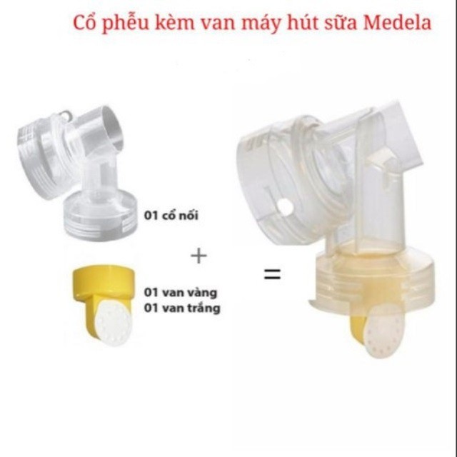 (Đơn 29K Freeship 15K) Set Cổ Nối Phễu Và Van Maymom - Dùng Cho Các Máy Hút Sữa Medela Swing Đơn, Pump In Style, Symphony, Mini Electric NAM2