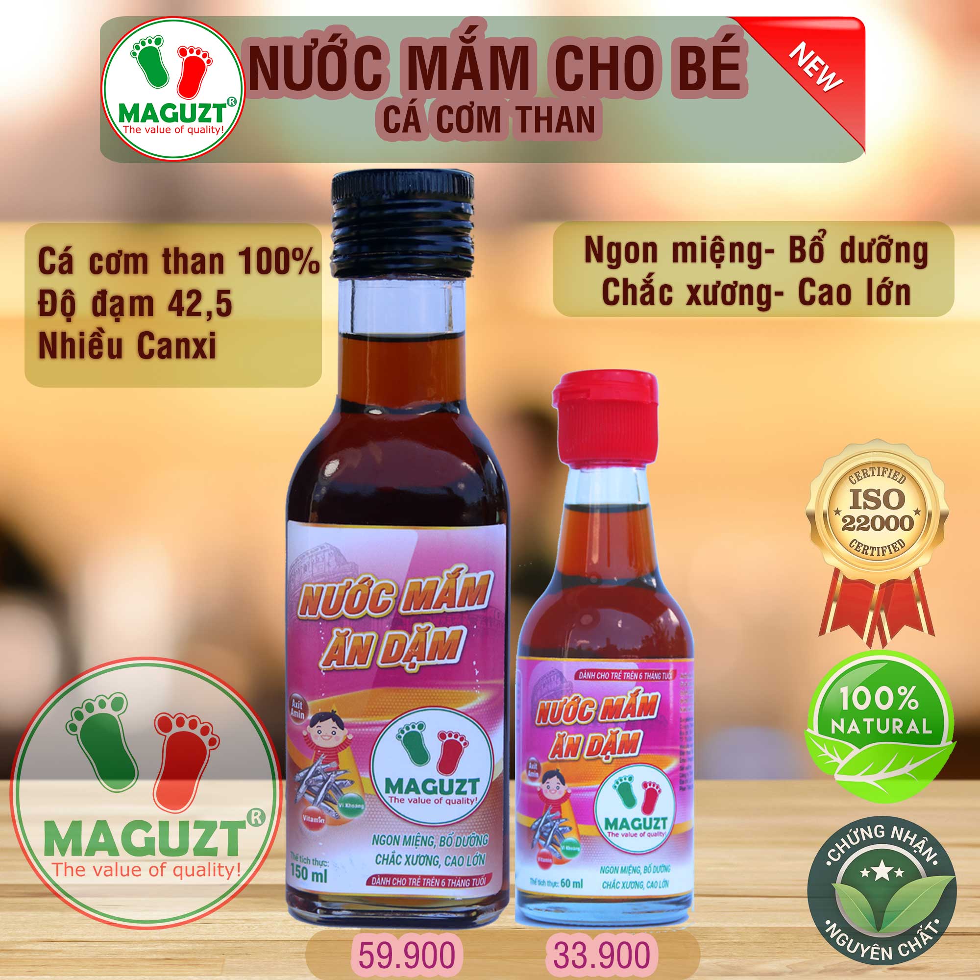 Nước mắm Cho bé ăn ăn dặm Maguzt Cá cơm than