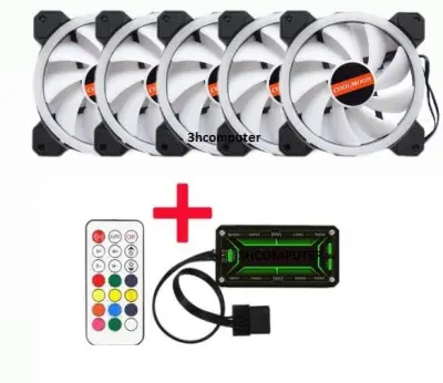 [HCM]3h computer Bộ 5 Quạt LED RGB Fan Coolmoon 2018 Dual Ring Kèm HUB + Điều Khiển