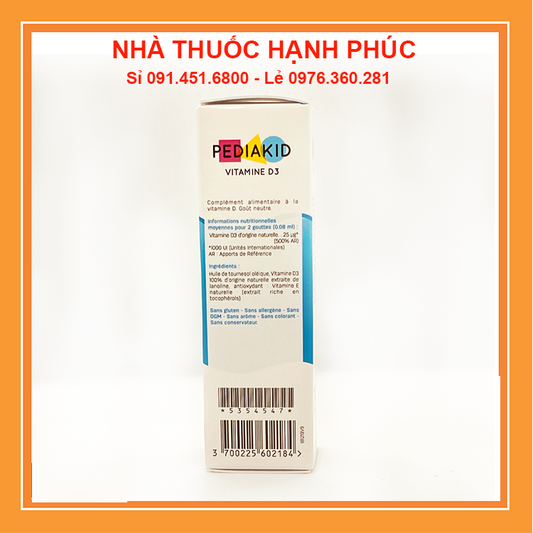 Vitamin D3 Pediakid cho bé từ sơ sinh của Pháp