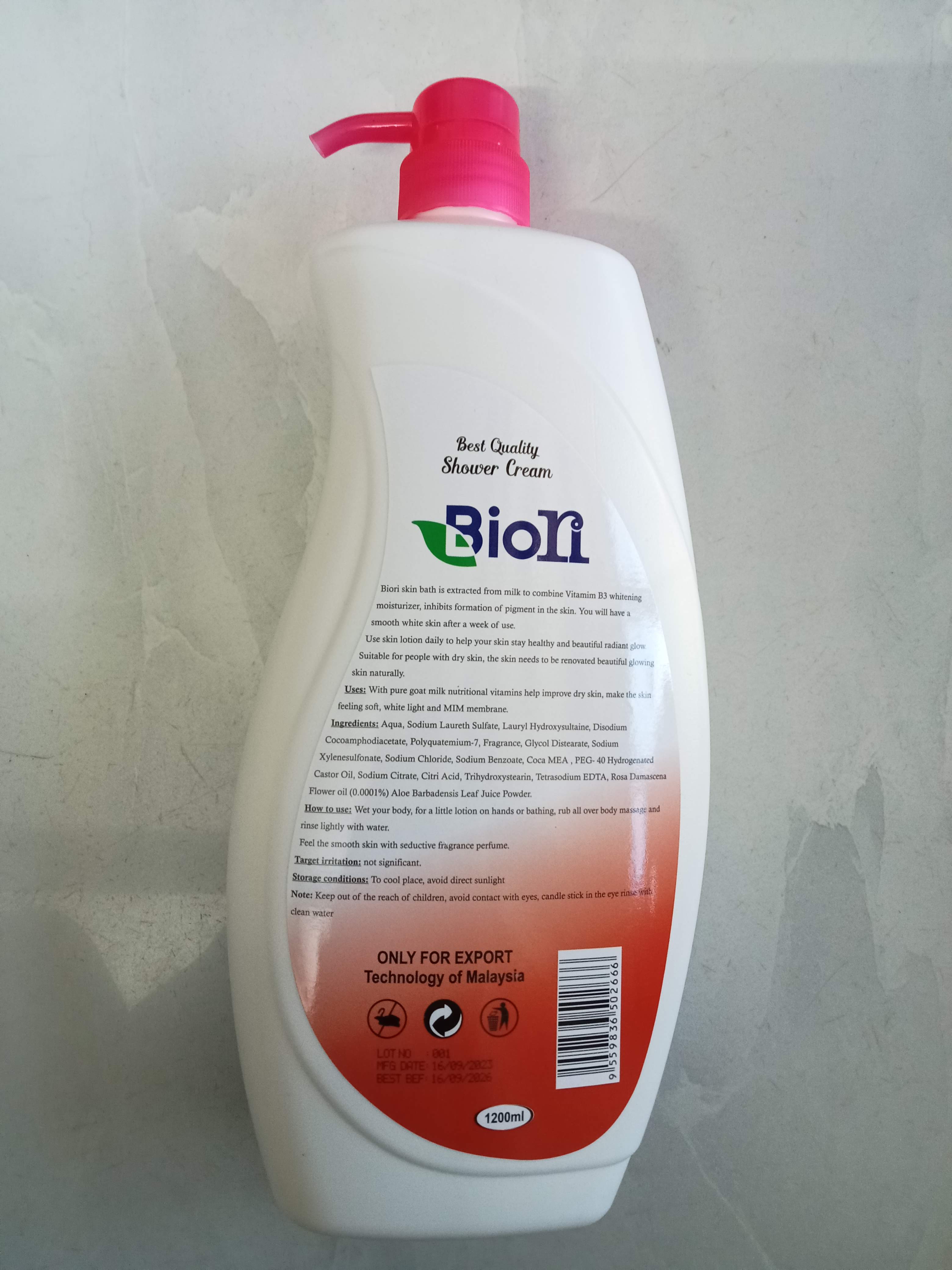 combo sữa tắm trắng da biori 1200ml ( hoa hồng )