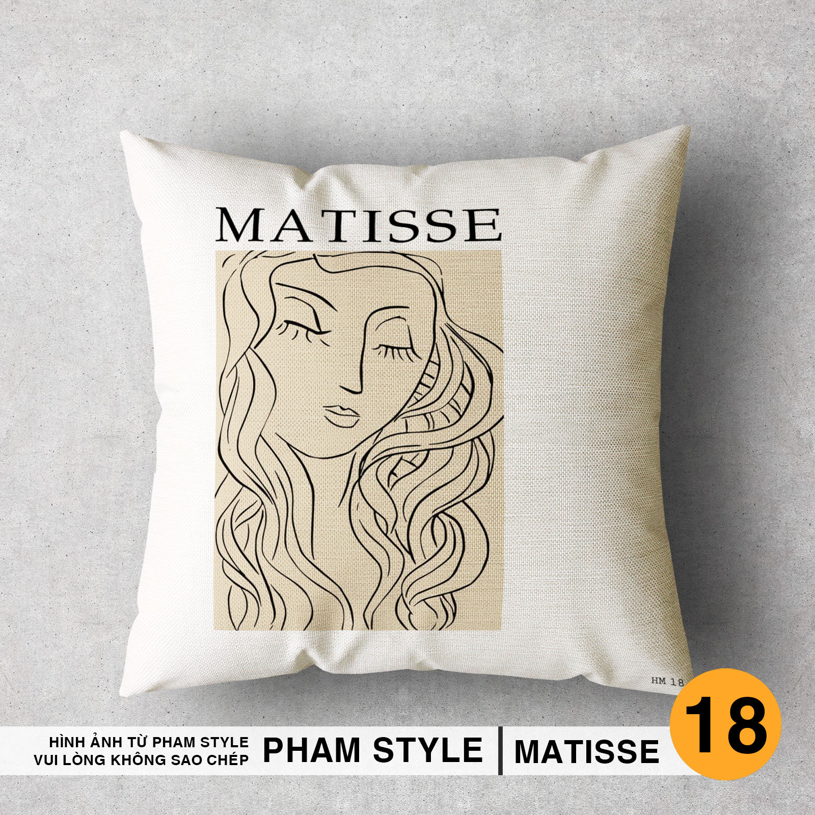 VỎ GỐI TRANG TRÍ SOFA HENRI MATISSE (No01 - No20) (45x45cm)