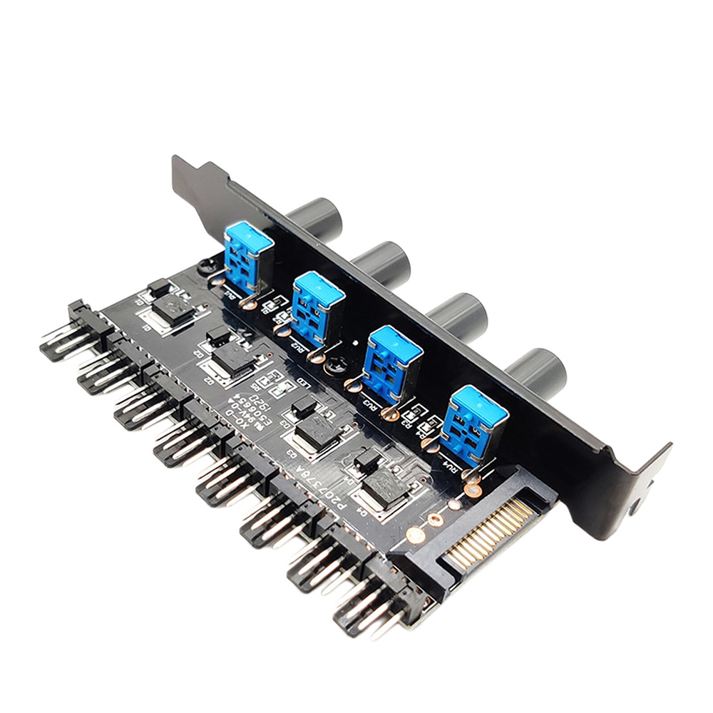 Bộ điều chỉnh tốc độ quạt Fan Case - Bộ điều tốc quạt PC máy tính PWM 8 cổng 4 pin 3 pin PCI