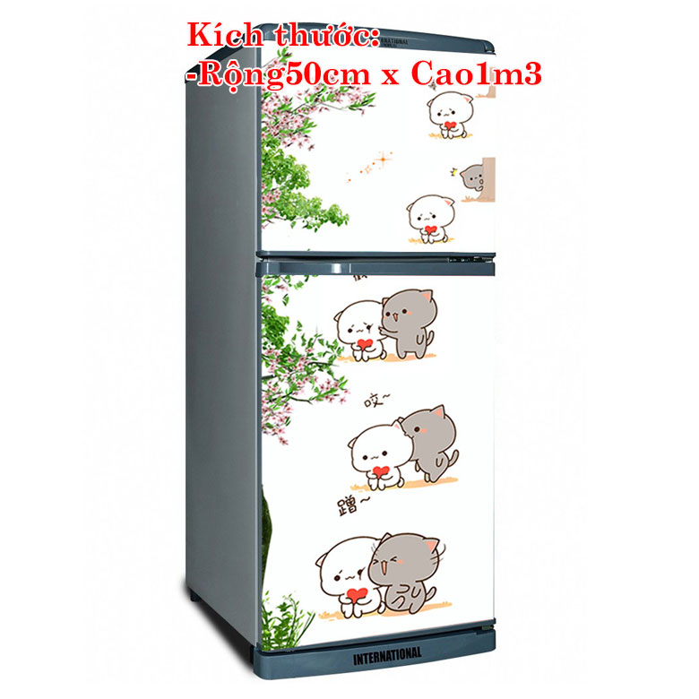 [HCM]Decal trang trí tủ lạnh mẫu Thú Cute chất liệu chống thấm cao cấp
