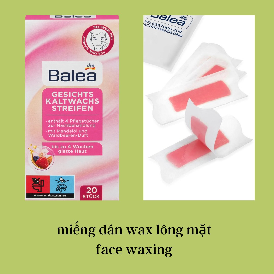[Có sẵn] Miếng dán wax lông mặt Balea Gesicht