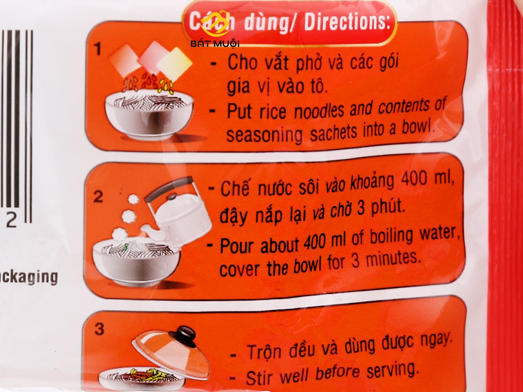 [Chọn vị] Phở Đệ Nhất gói 63g (bò, gà, bò tái lăn...) - Thùng 30 gói - CTY BÁT MUỘI