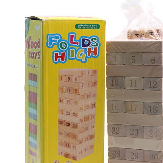 Rút gỗ số cỡ lớn 48 pcs boardgame thử thách