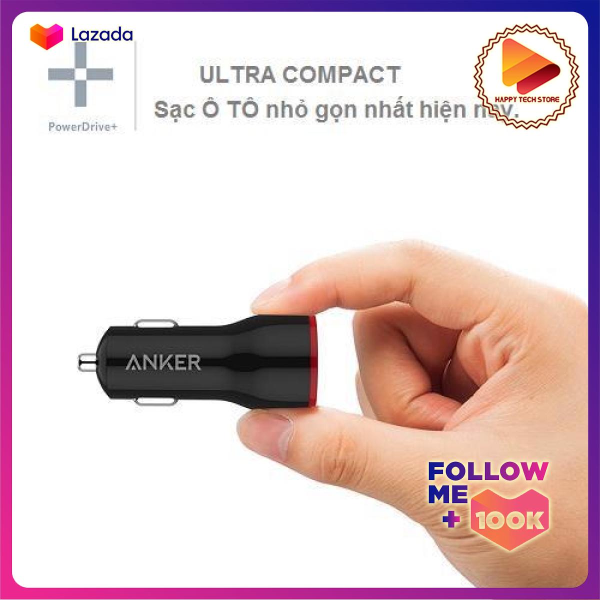 Sạc ô tô Anker 1 cổng, 24w, Quick Charge 3.0 - [PowerDrive+ 1, 24w, QC 3.0] - A2210