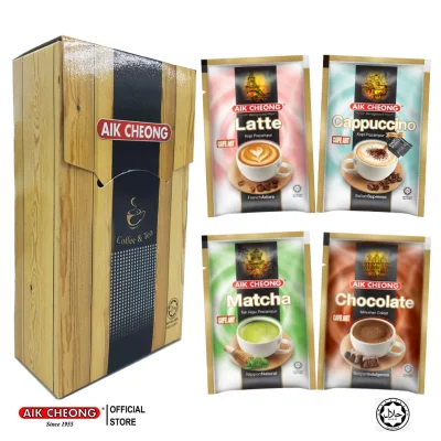 [Chính hãng] Set 4 Gói Nhỏ Cà Phê Aik Cheong Cafe Art (Cà Phê Latte, Cà Phê Cappuccino, Chocolate Hoà Tan, Trà Sữa Matcha - 115g) - nhập khẩu từ Malaysia