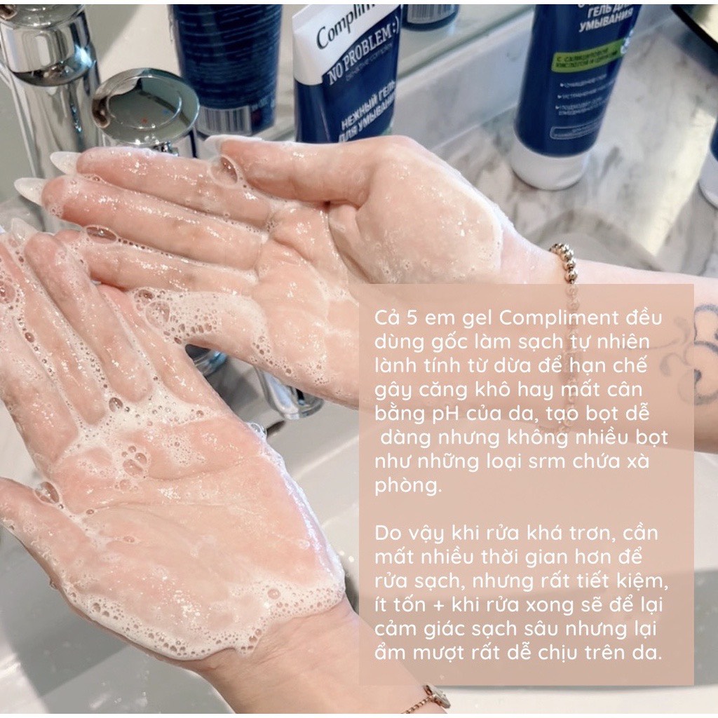 Sữa Rửa Mặt Gel Compliment No Problem cho da dầu mụn 200ml