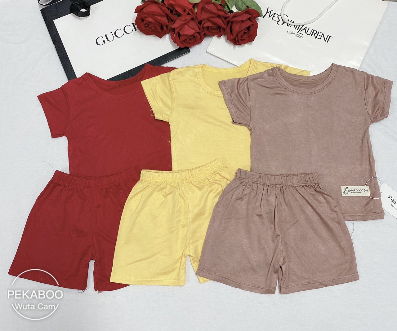 Set Bộ Thun Trơn Cho Bé Gái Mặc Mát ,Thoải Mái