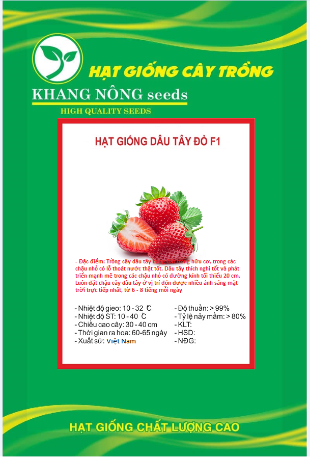Hạt giống dâu tây đỏ chịu nhiệt - Gói 100 hạt