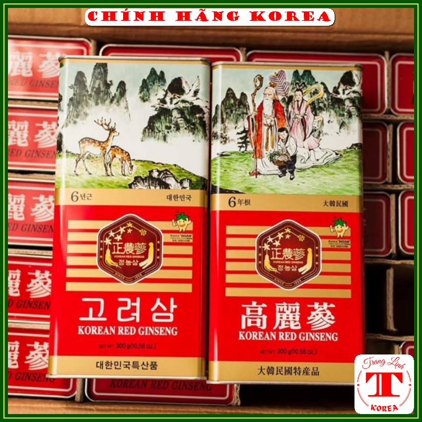 Hồng sâm hàn quốc hộp thiếc 300g - Nhân sâm củ khô thượng hạng - Tăng thể lực, phòng ung thư- tranglinhkorea