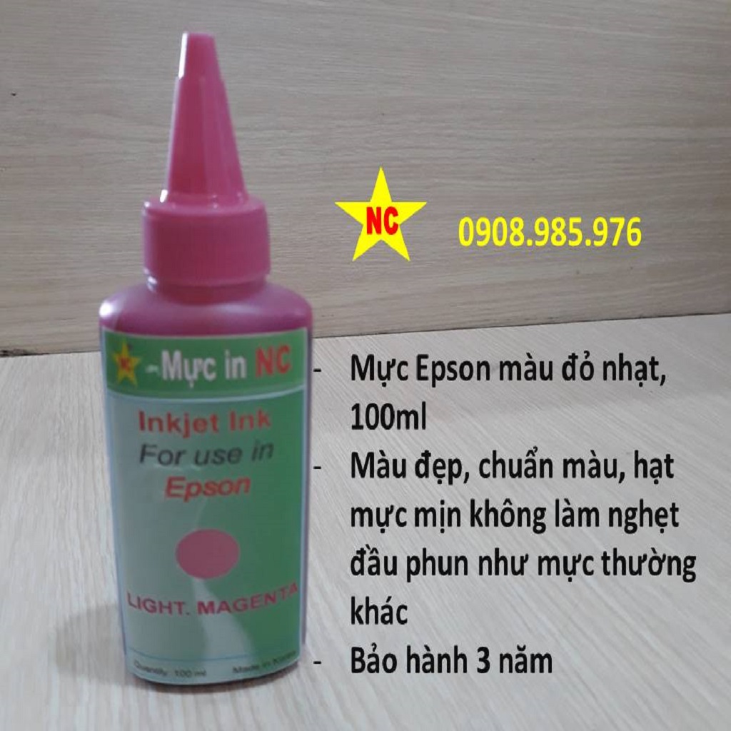 Mực in epson l805, t60, l310, l1110, l1800. chai mực máy in phun màu epson