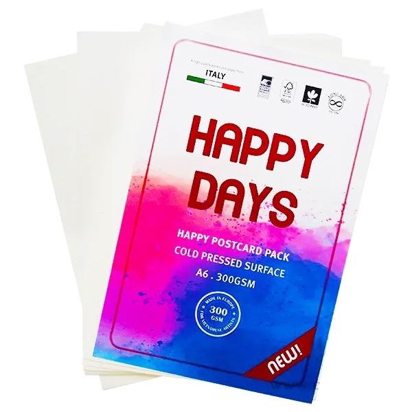 Giấy vẽ màu nước Happy Postcard A6 300gsm