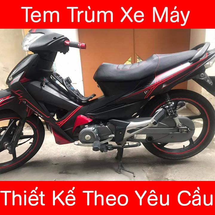 Tem Trùm Wave RSX Đen Nhám Viền Đỏ