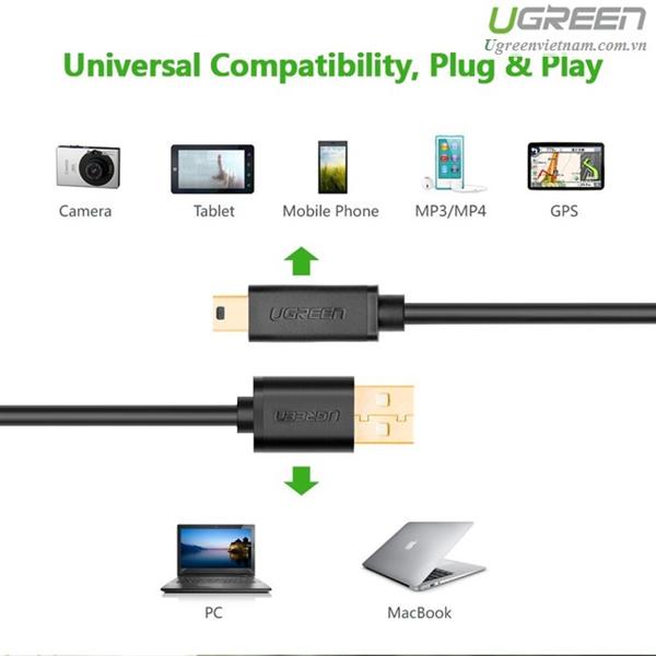 Cáp miniUSB sang USB 2.0 dài 3m Ugreen 10386