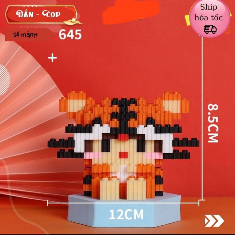 Đồ chơi  Lắp ráp Mô hình lắp ráp 3D mini 12 con giáp
