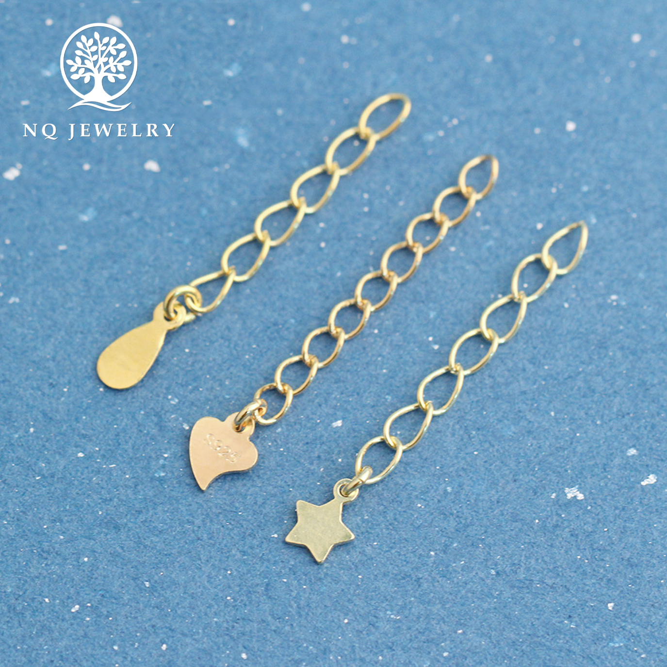 Charm bạc dây xích trang trí hình ngôi sao - NQ Jewelry