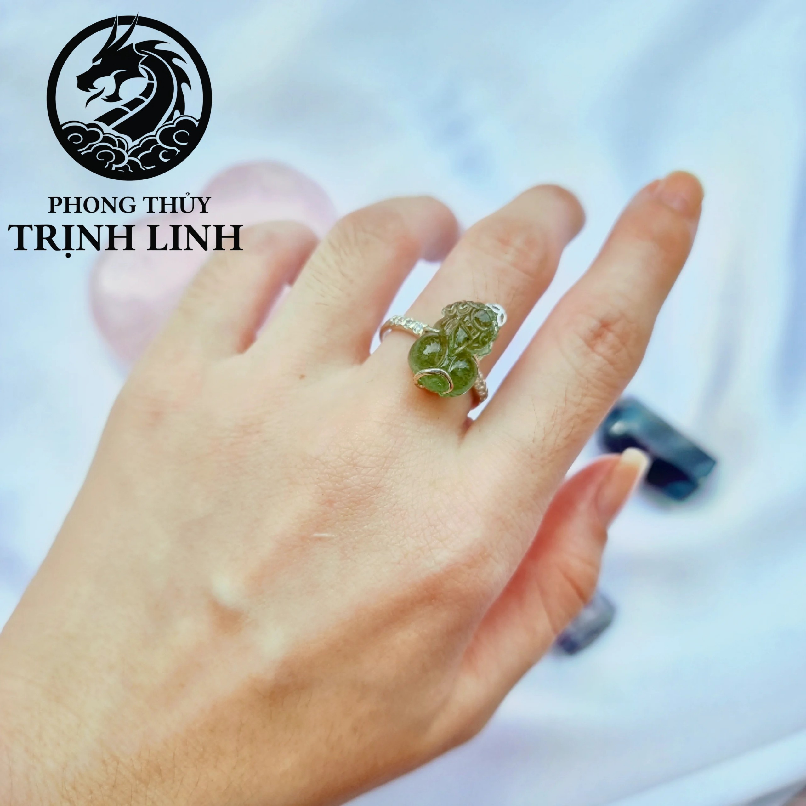 NHẪN BẠC TỲ HƯU PERIDOT (INBOX ĐẶT SIZE)