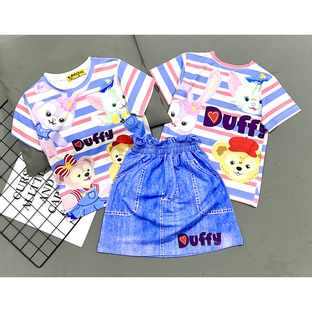 Set váy giả jean bé gái size đại 8-10 tuổi vải thun lạnh Jennie kids J409