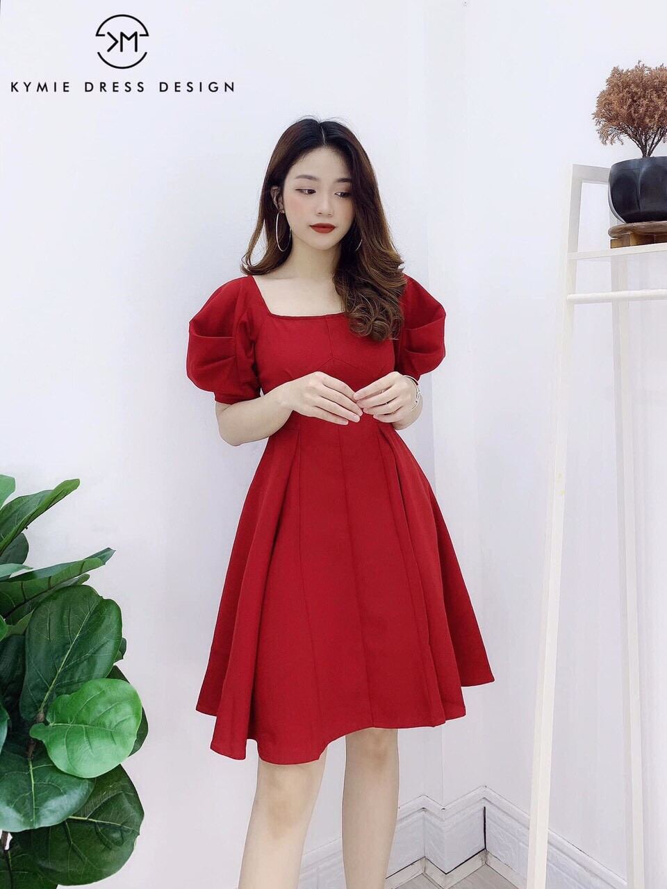 [HCM]Đầm xòe tay phộng cổ vuông cực đẹp