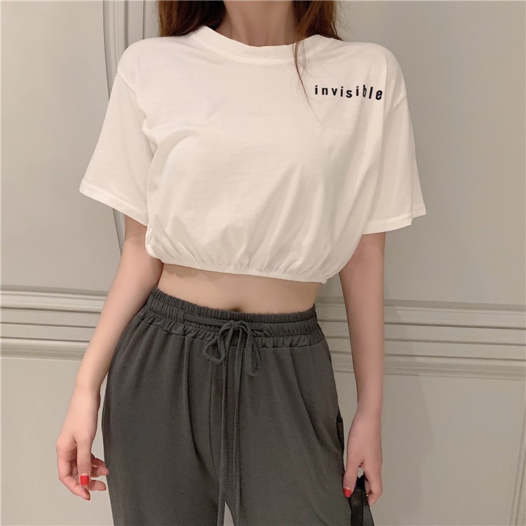 Áo Croptop Nữ Eo Chun INVISIBLE
