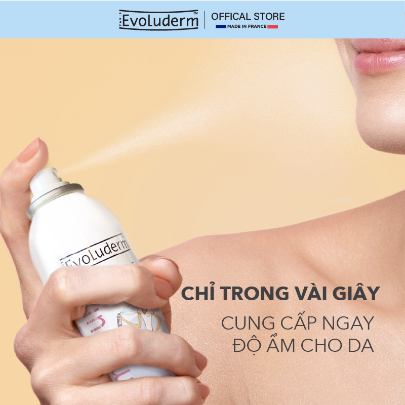 Xịt Khoáng Cấp Ẩm Làm Dịu Da Evoluderm Atomiseur Eau Pure  400ml - Chính hãng Pháp