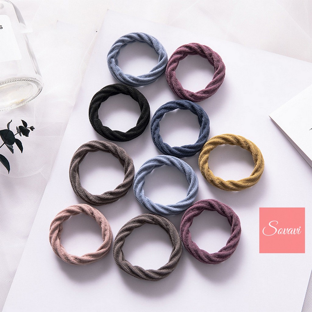 Chun buộc tóc hình sóng chất đẹp T005  sovavi
