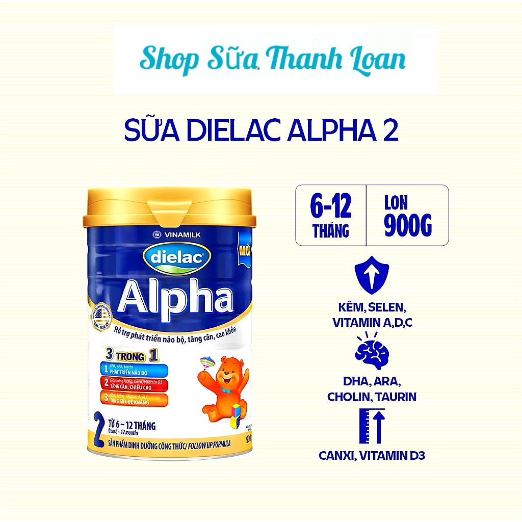 Sữa bột vinamilk dielac alpha 2 900g .