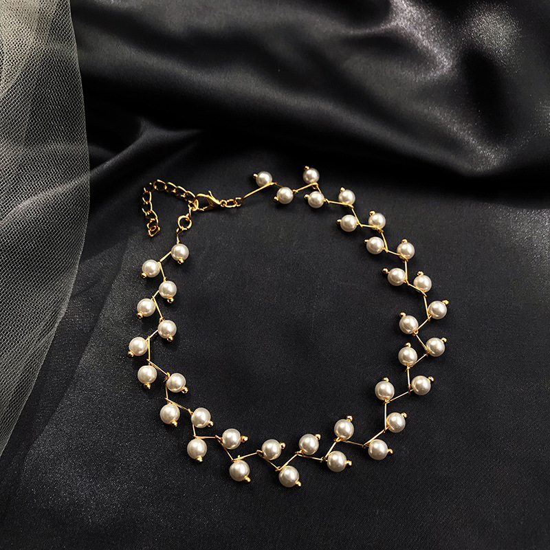 [HCM]Vòng  Cổ Choker   Cách Điệu  Dây Leo Ngọc Trai Phong Cách Hàn  CHOCKERPEAR7
