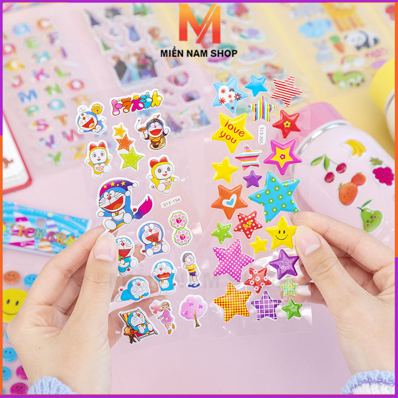 Sticker 3D nổi trang trí sổ sách, bình nước, điện thoại chống thấm nước 20gr